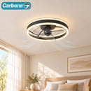 Abanico de Techo Ventilador LED 96W(Color Negro). 3 Tonos de Luz y 6 Velocidades. Ventilador Silencioso 110V (50cm)