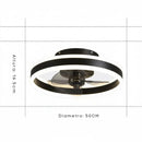 Abanico de Techo Ventilador LED 96W(Color Negro). 3 Tonos de Luz y 6 Velocidades. Ventilador Silencioso 110V (50cm)
