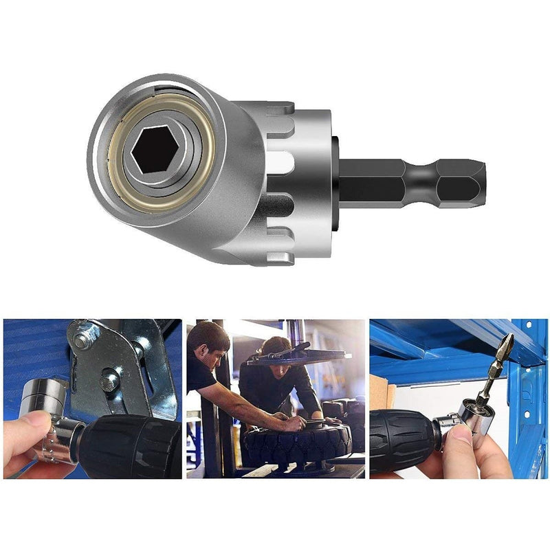 Adaptador de punta para taladro de ¼” en ángulo recto de 105°