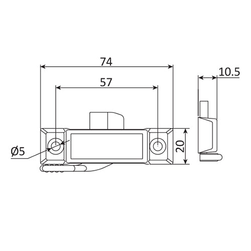Cierre sencillo de ventana o puerta de aluminio. Incluye recibirdor. Acabado color blanco.