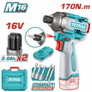 Llave de impacto drill 16V 1/4" 170Nm 2700rpm 3500bpm. Incluye batería y cargador.