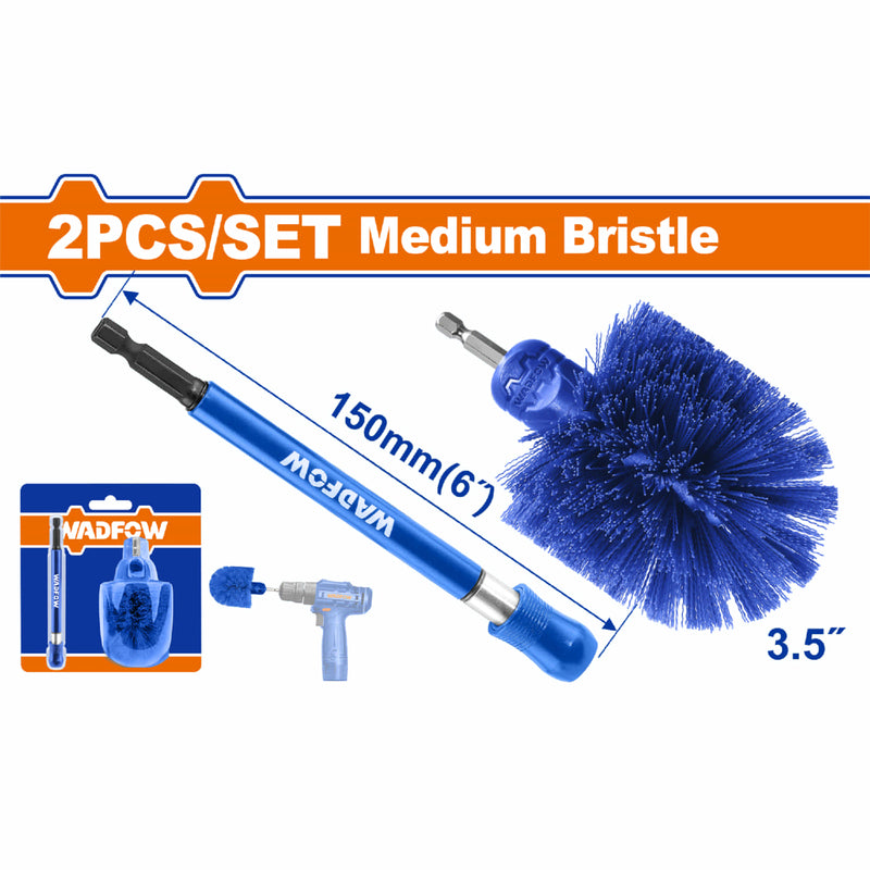 Cepillo de cerdas medianas 360º y soporte de extensión 150m. Pisos, porcelana, granito. 2 pzas.