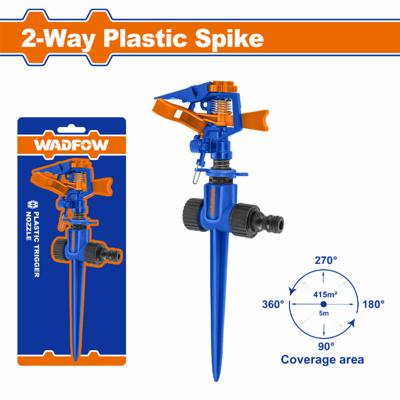 Aspersor rociador de estaca de 2 pines de plástico Para manguera de agua 3/4" Esparcidor para riego sprinkler