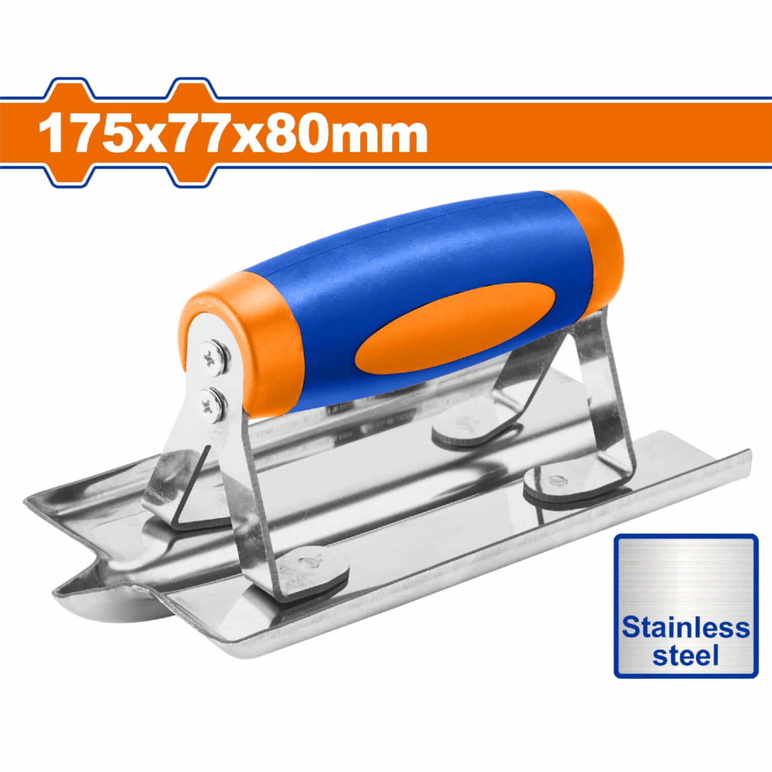 Llana con Ranura para Cemento 175x77x80mm. Acero Inoxidable. Mango de plástico.