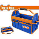 Bolso caja de herramientas de 16" Carga máxima: 12Kg. Mango acolchado. Construcción plegable.