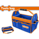 Bolso caja de herramientas de 16" Carga máxima: 12Kg. Mango acolchado. Construcción plegable.