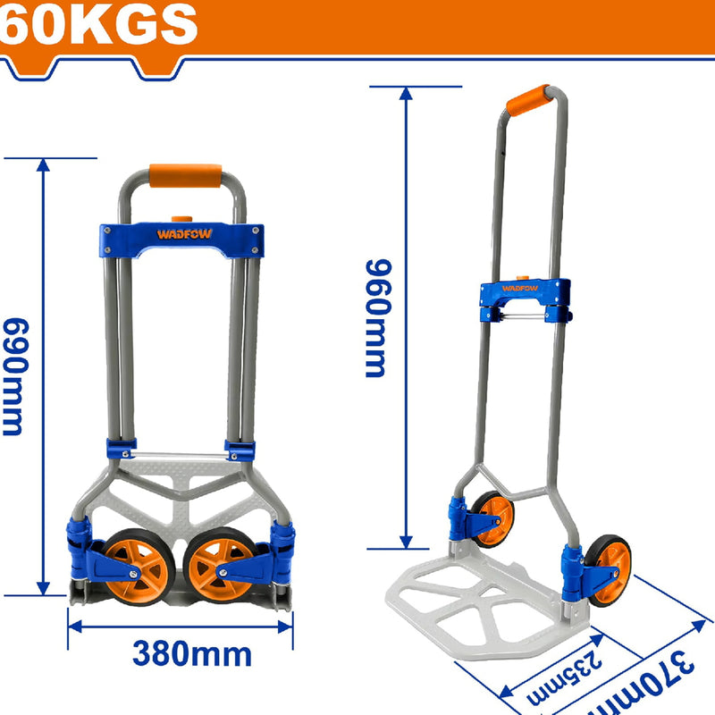 Carretilla de Carga Plegable 60 Kgs. Extendido: 370x380x960mm. Plegado: 380x55x690mm.