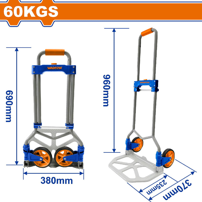 Carretilla de Carga Plegable 60 Kgs. Extendido: 370x380x960mm. Plegado: 380x55x690mm.