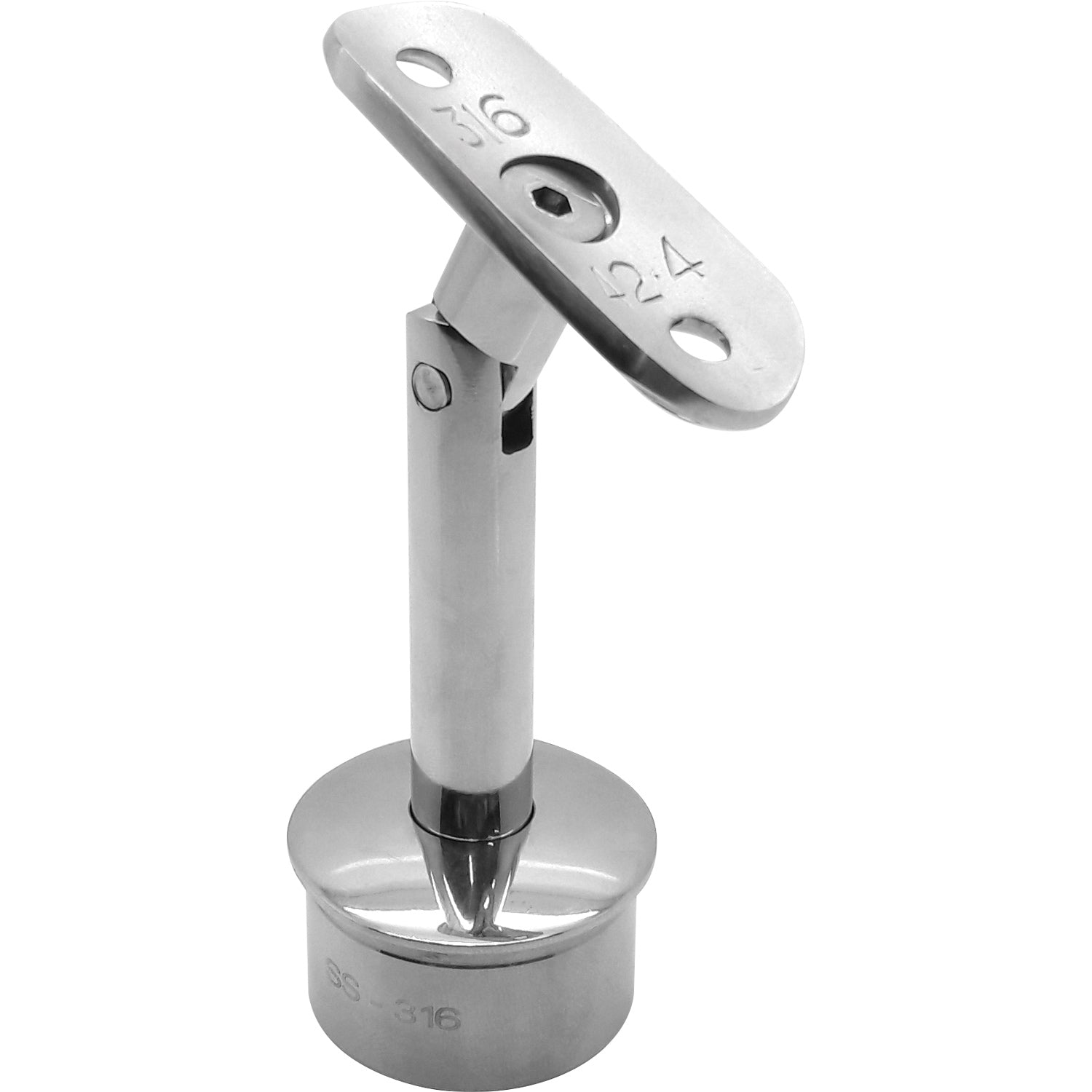 Soporte movil para corremanos. Para tubos de 42.4 mm. Acabado Espejo.