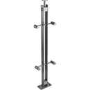 Poste 2 Platinas 1 1/2x5mm espesor 105cm Altura,para vidrios de 8-12mm. Acab. Sat. 304.