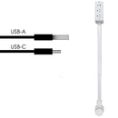 Enchufe regleta extensible de 43 a 68 cm. Con puerto USB y Tipo-C