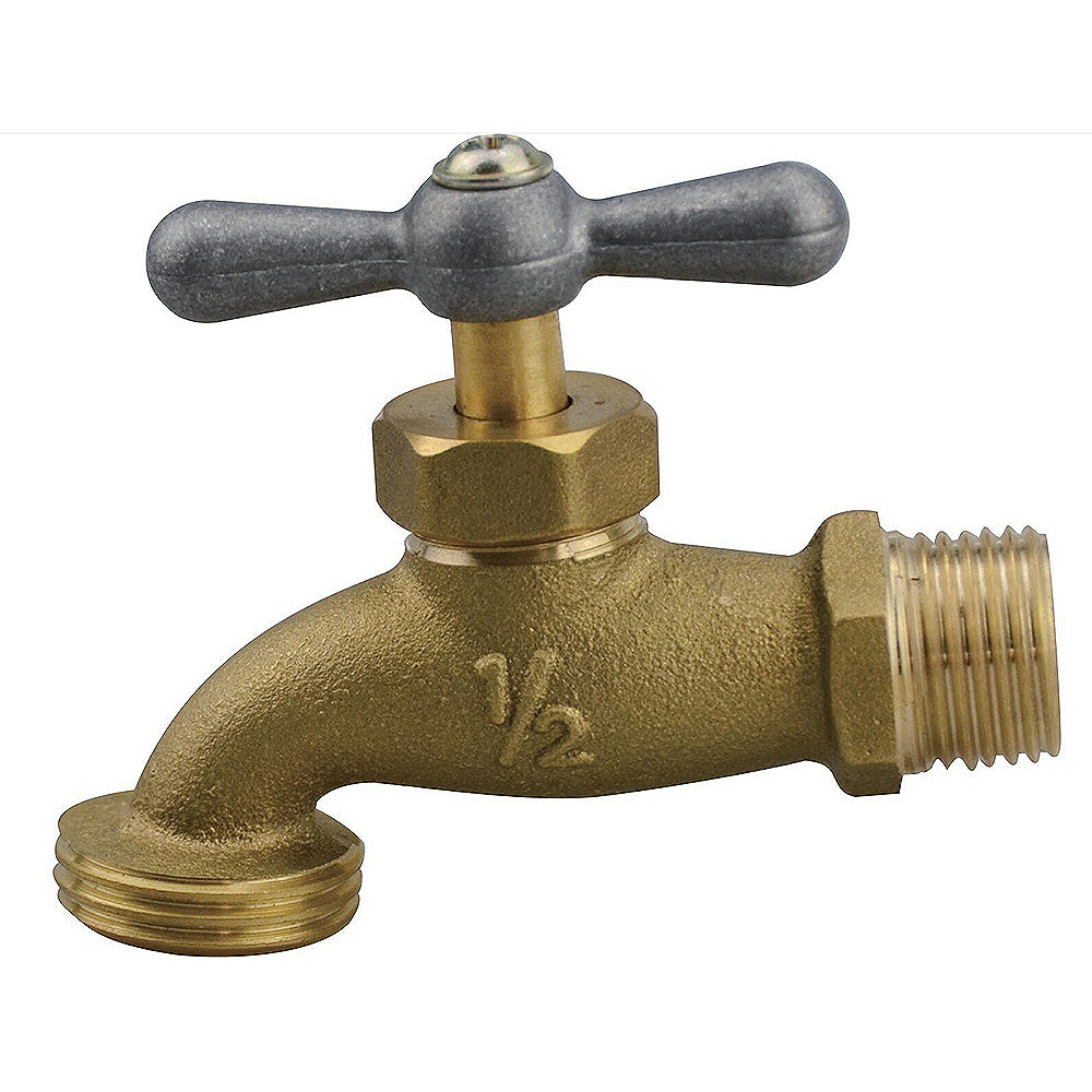 Llave de agua con rosca para manguera 145G 1/2". Bronce. NESSATI