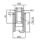 Tornillo de anclaje de arana para tubo redondo.