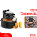 Freidora de Aire con Ventana 5L 1200W Rango 80-200º Temporizador 60 mins. Air Fryer