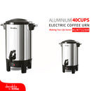 Percoladora cafetera eléctrica 40 tazas,1090W, 120V~60Hz,304,Filtro Reutilizable