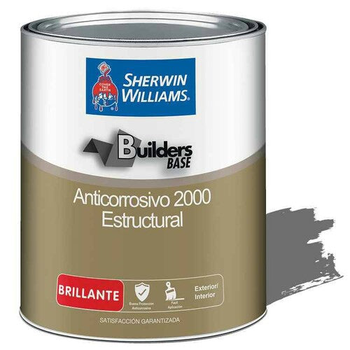 Pintura anticorrosiva brillante color gris, 1/4 Galón. Sherwin Williams