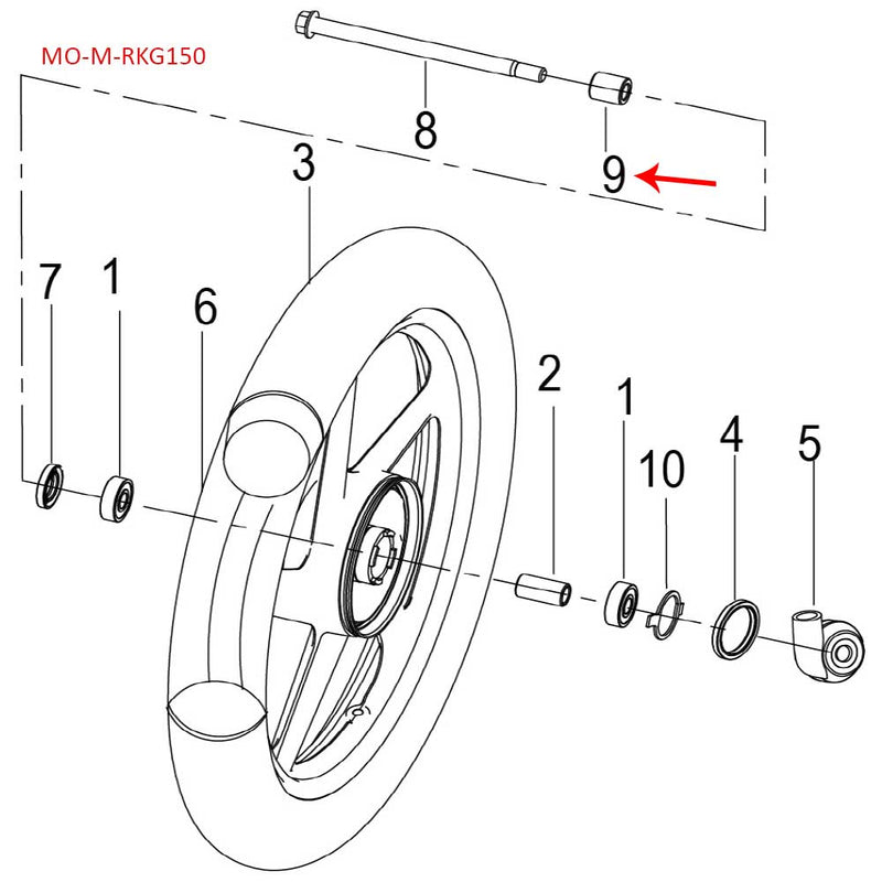 Buje derecho rueda delantera (TNT135 / RKG150)