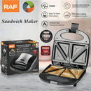Sandwichera 750W Antiadherente con Calor Uniforme y Cocción Doble Cara 110V /60hz.  Plancha para Emparedados.