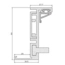 Perfil de aluminio con empaque incluido para puertas Novus.largo 5.8 mt. Acabado aluminio anodizado