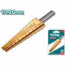 Broca escalonada 10-20mm. Vástago redondo. Pasos: 10-20mm