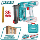 Clavadora de madera 20V Clavos de 10-35mm. Capacidad de 140 pzs. Ideal para decoración. No incluye batería ni cargador.