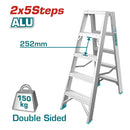 Escalera de tijera aluminio 5pasos 1.3mts