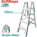 Escalera de tijera aluminio 5pasos 1.3mts