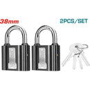 candados de hierro 38mm.Juego de 2  Con cubierta de goma impermeable. Incluye 4 llaves.