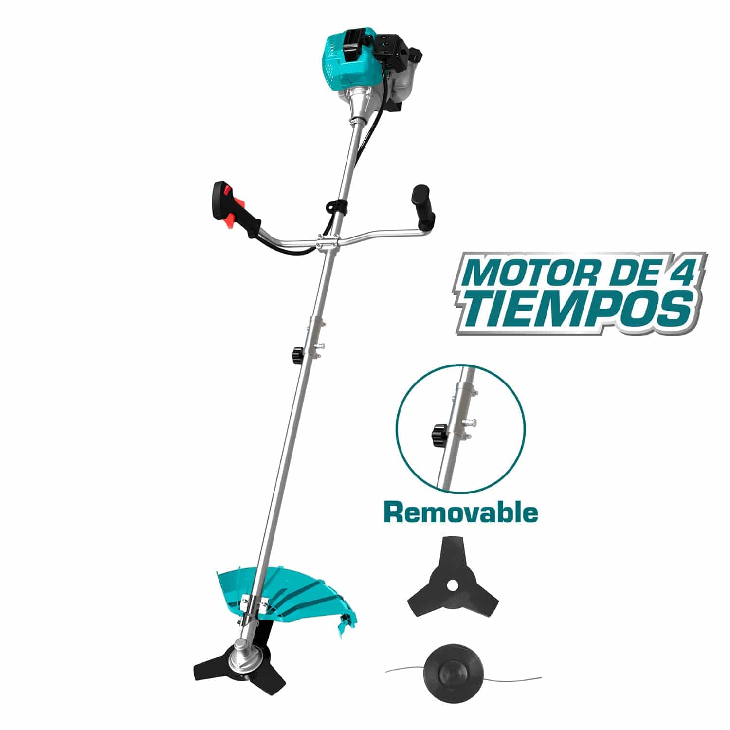 Desmalezadora Grande. Motor 4 Tiempos Enfriado Por Aire A Gasolina 0.7KW (1.1HP) 31Cc.