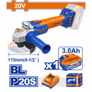 Esmeril Flexible 20V inalámbrica Brushless 4-1/2". Incluye baterías y cargador. Esmeriladora angular