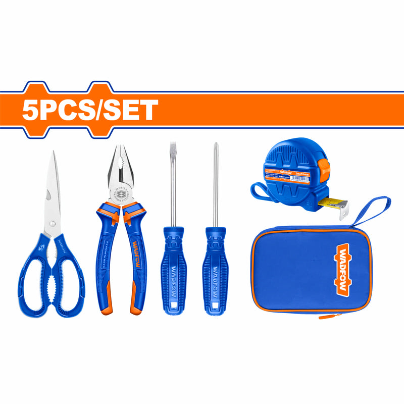 Herramientas manuales 5 pzas.(Cinta métrica, destornilladores, alicates y tijera)(Juego)