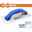 Llana para pasteo Yeso con Dientes 230x100mm Con Mango De Plástico. Acero al carbono. Llana Dentada.