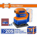 Lijadora de Mano Inalámbrica 20V 12000rpm Incluye 1 hoja de lija. Batería y cargador por separado.
