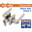 Cerradura De Manigueta cuadrada para puerta entrada. Cilindro De Seguridad. Función Entrada (ET) Espesor: 35-45mm Alta resistencia. Aleación de Zinc.