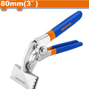 Pinza dobladora de láminas de metal 3" Long.210mm. Mandíbula curva. Mango suave.