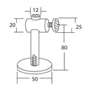 Conector Muro Vidrio Regulable.