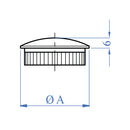 Tapa Ovalada para tubo 1 1/2".