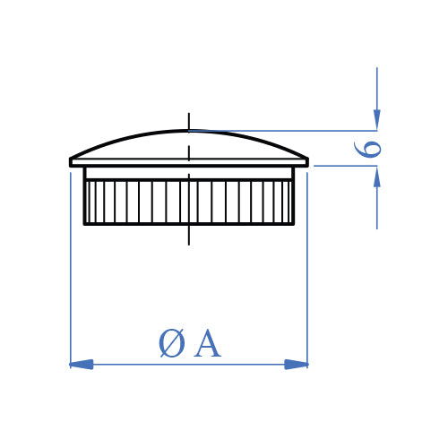 Tapa Ovalada para tubo 1 1/2".