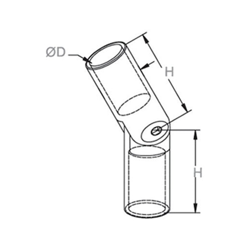 Coditos articulados para tubos de 12 mm. Acabado espejo.