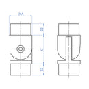 Codo regulable 42.4mm. Acabado espejo.