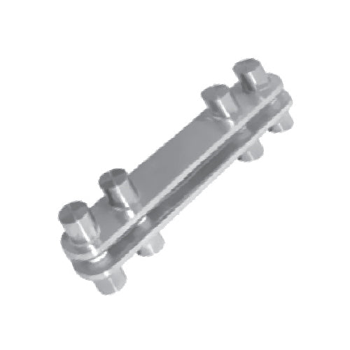 Grapa para contrafuerte de vidrio de 250 mm. satinada.