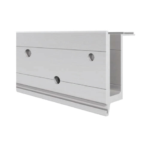 Bloque de aluminio 300 mm para anclaje lateral. Para vidrios de 12 mm a 19 mm.