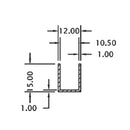 S4 Uchanel inox 10 mm glass. 3 mts largo.T-304. acabado brillante