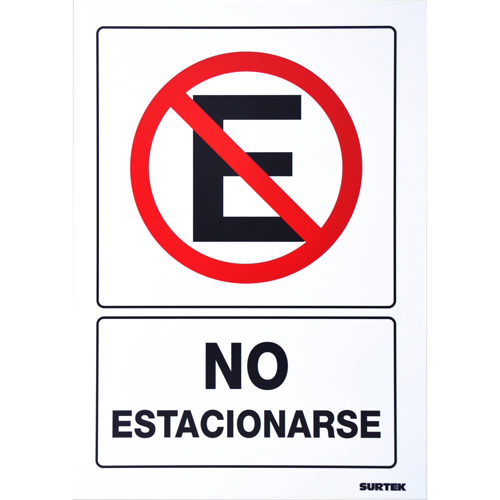Letrero "No estacionarse" Surtek