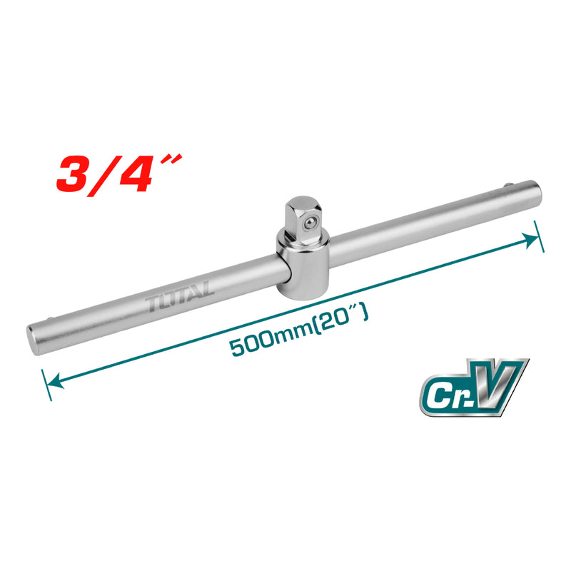 Extensión Barra en T Deslizante. 1 Pieza. 3/4" 500 mm(20"). CrV.