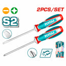 Destornilladores SL6.5x6x125mm y PH2x6x125mm Mango ergonómico. Punta Magnética. Set 2 piezas.