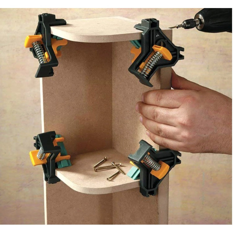 Abrazaderas de esquina para angulos de 90º con clip de fijacion.(4 Pzas)