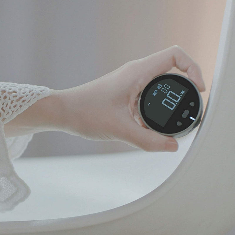 Cinta métrica digital con pantalla LCD, recargable por USB Tipo C.