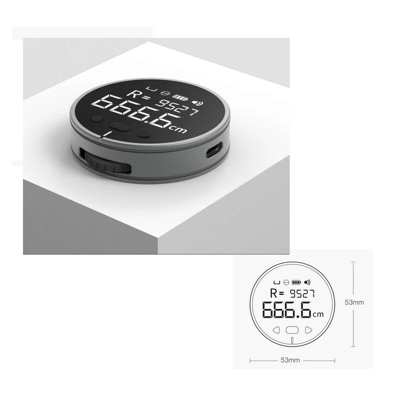 Cinta métrica digital con pantalla LCD, recargable por USB Tipo C.