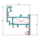 Hoja Ventana Abatible 52X65 Mm. Espesor 1.4 Mm. Largo 5.85 Mts. Acabado Anodizado Bronze 15 Micron.